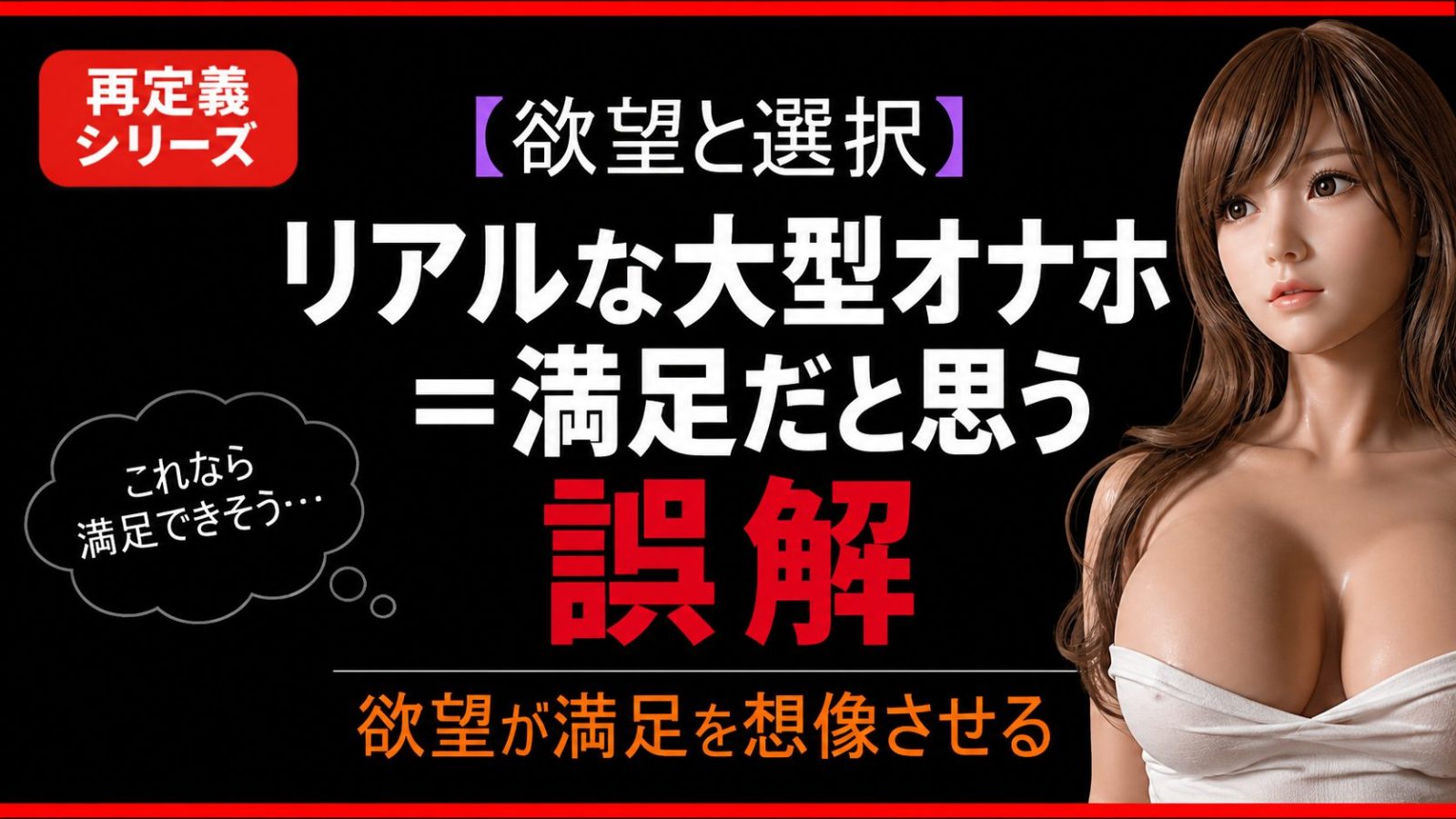 【欲望と選択】リアルな大型オナホ=満足だと思う誤解
